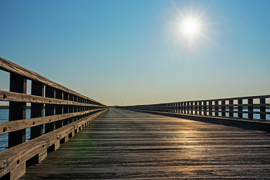 Bridge Photograph - Duxbury MA Powder Point Bridge Duxbury Beach Sunrise Blue Sky by Toby McGuire