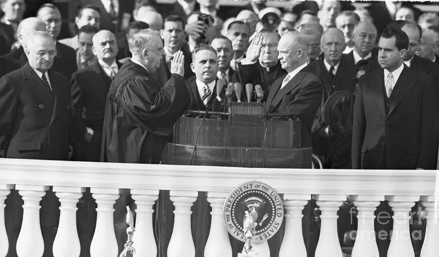 Dwight Eisenhower Taking Oath Of Office Photograph by Bettmann