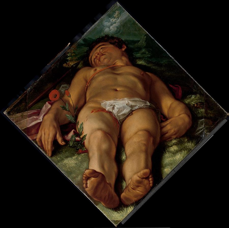 Dying Adonis. Painting by Hendrick Goltzius