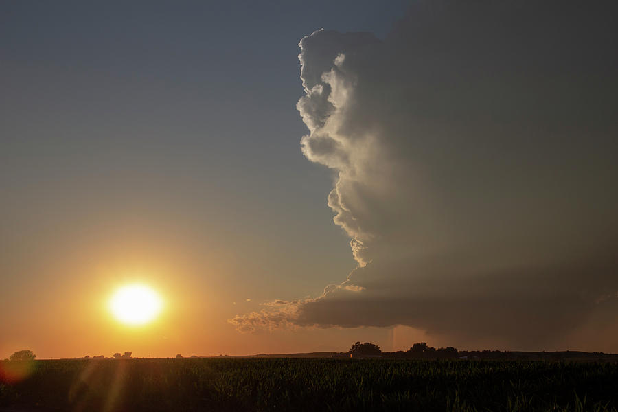 Dying Nebraska Thunderstorms at Sunset 051 Photograph by NebraskaSC