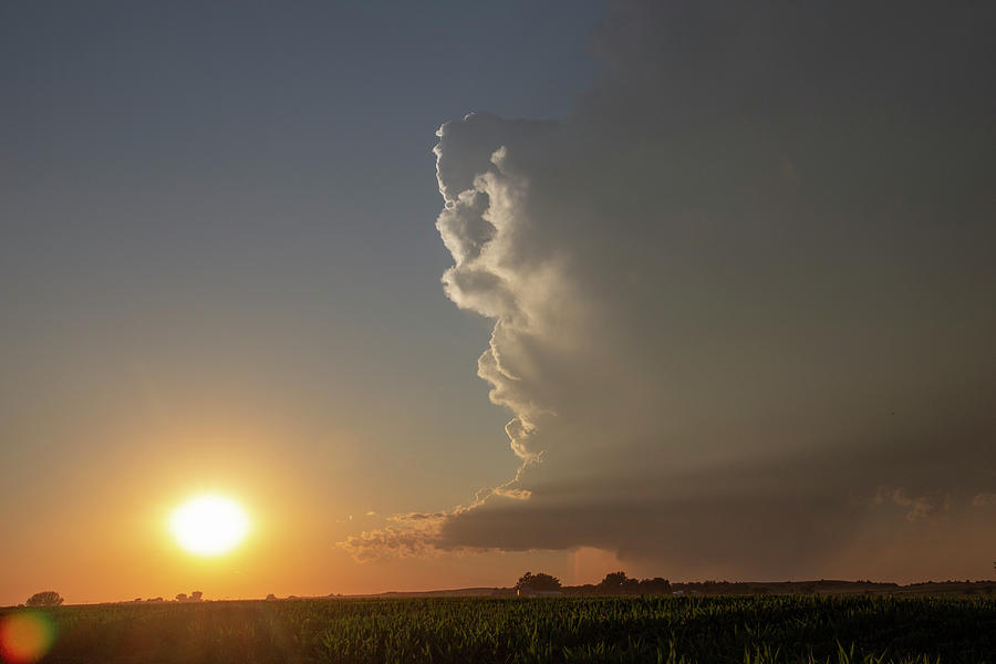 Dying Nebraska Thunderstorms at Sunset 053 Photograph by NebraskaSC