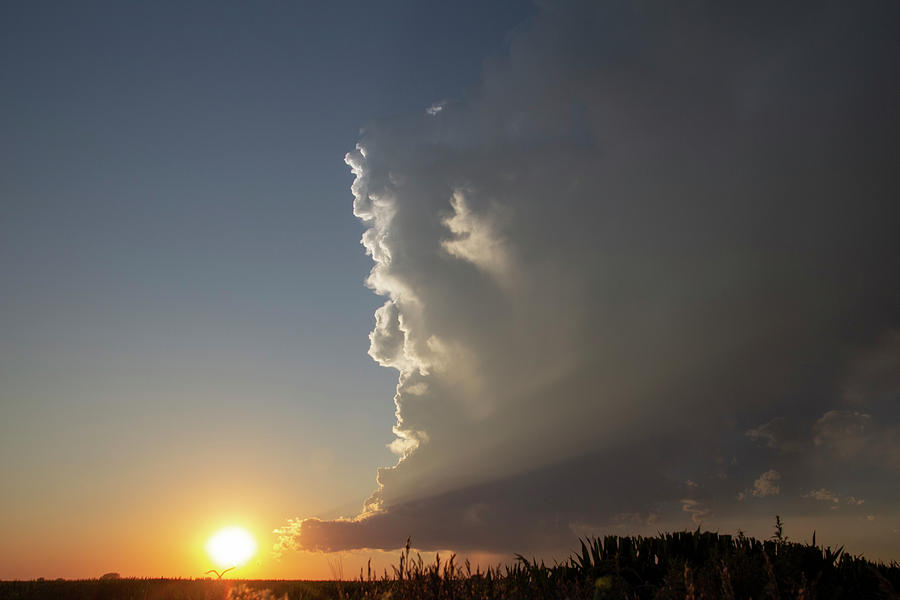 Dying Nebraska Thunderstorms at Sunset 061 Photograph by NebraskaSC