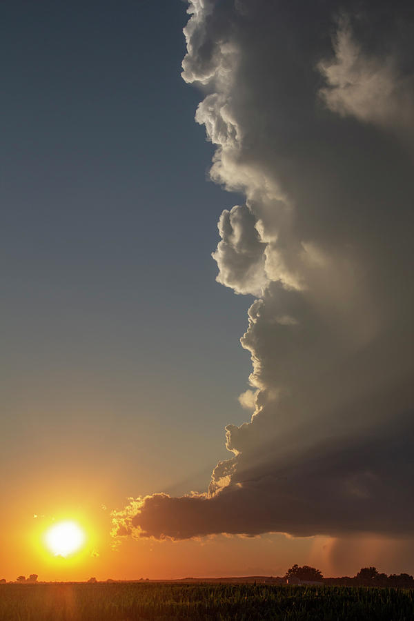 Dying Nebraska Thunderstorms at Sunset 065 Photograph by NebraskaSC