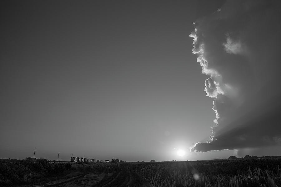 Nature Photograph - Dying Nebraska Thunderstorms at Sunset 066 by NebraskaSC