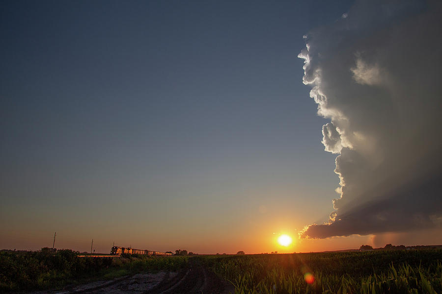 Dying Nebraska Thunderstorms at Sunset 067 Photograph by NebraskaSC
