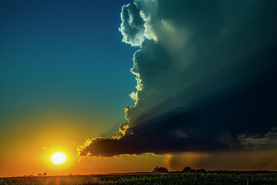 Dying Nebraska Thunderstorms at Sunset 068 Photograph by NebraskaSC