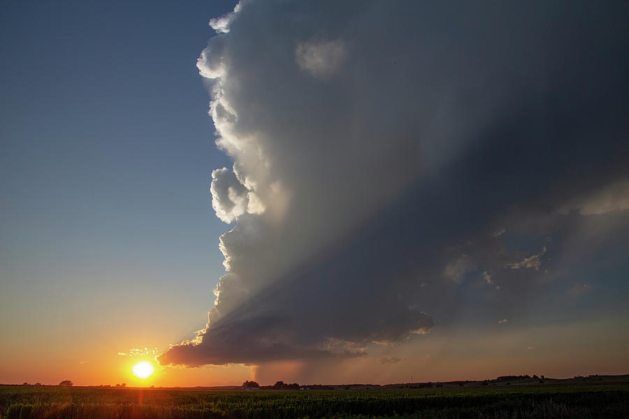 Dying Nebraska Thunderstorms at Sunset 072 Photograph by NebraskaSC