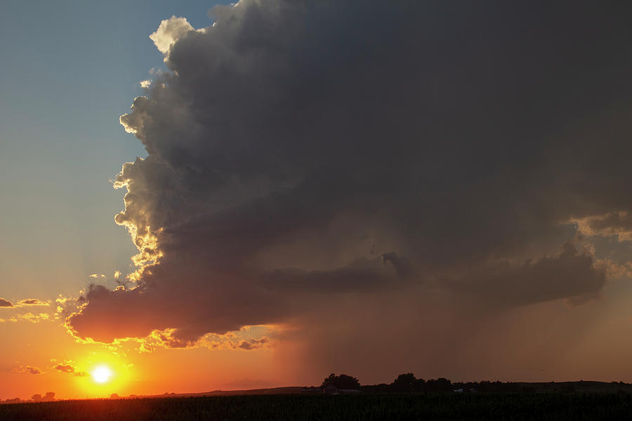 Dying Nebraska Thunderstorms at Sunset 077 Photograph by NebraskaSC