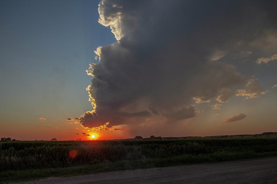 Dying Nebraska Thunderstorms at Sunset 081 Photograph by NebraskaSC