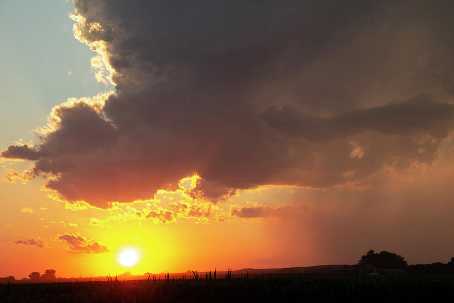 Dying Nebraska Thunderstorms at Sunset 086 Photograph by NebraskaSC