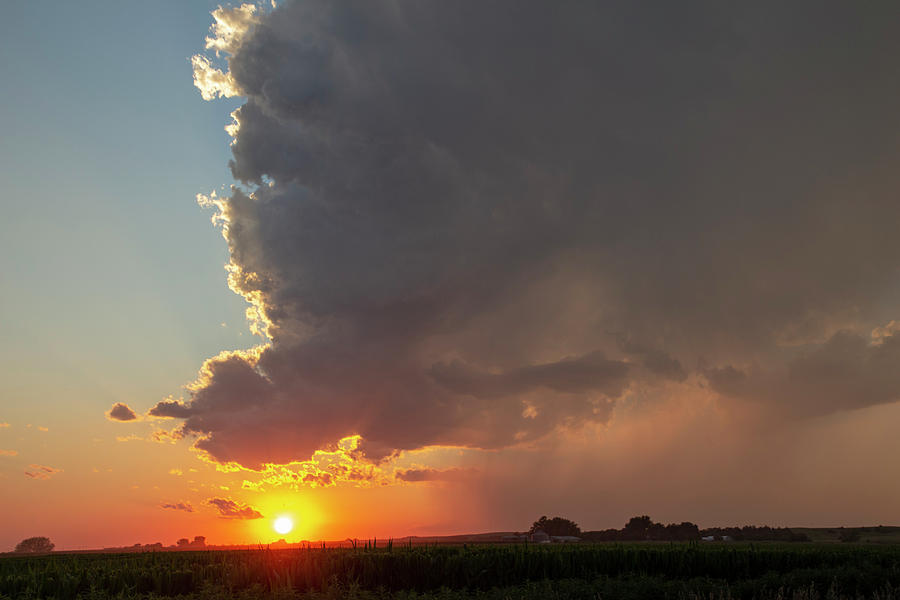 Dying Nebraska Thunderstorms at Sunset 087 Photograph by NebraskaSC