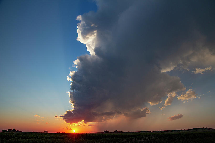 Dying Nebraska Thunderstorms at Sunset 088 Photograph by NebraskaSC