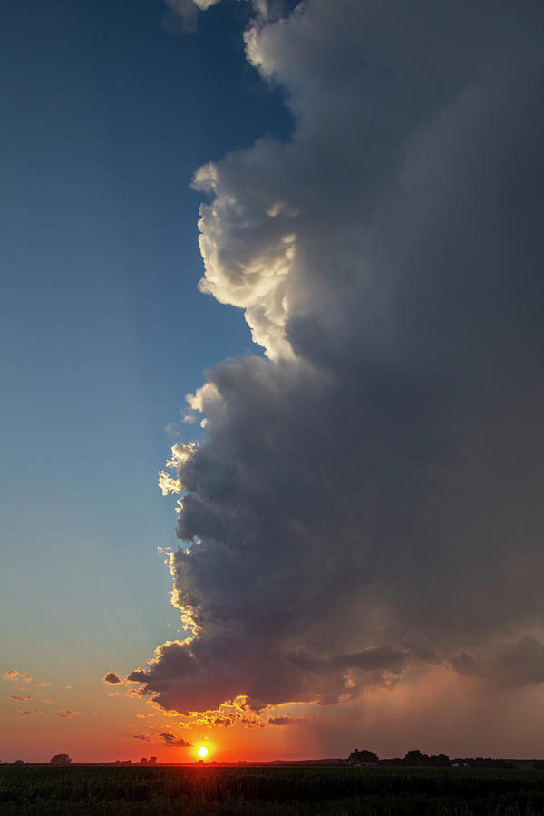 Dying Nebraska Thunderstorms at Sunset 090 Photograph by NebraskaSC