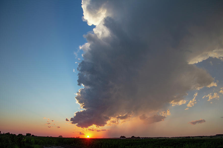 Dying Nebraska Thunderstorms at Sunset 093 Photograph by NebraskaSC