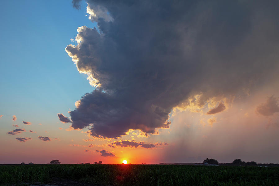Dying Nebraska Thunderstorms at Sunset 097 Photograph by NebraskaSC