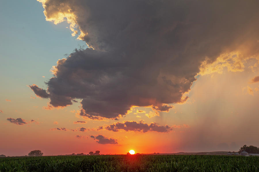 Dying Nebraska Thunderstorms at Sunset 098 Photograph by NebraskaSC