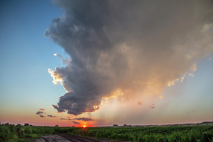 Dying Nebraska Thunderstorms at Sunset 099 Photograph by NebraskaSC