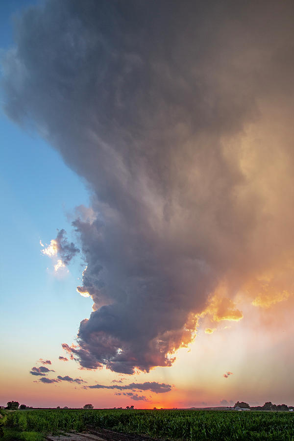 Dying Nebraska Thunderstorms at Sunset 100 Photograph by NebraskaSC