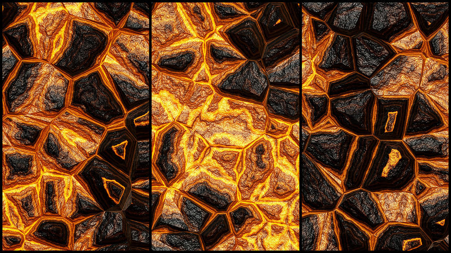 Dynamic Wall Abstract Triptych Digital Art by Don Northup