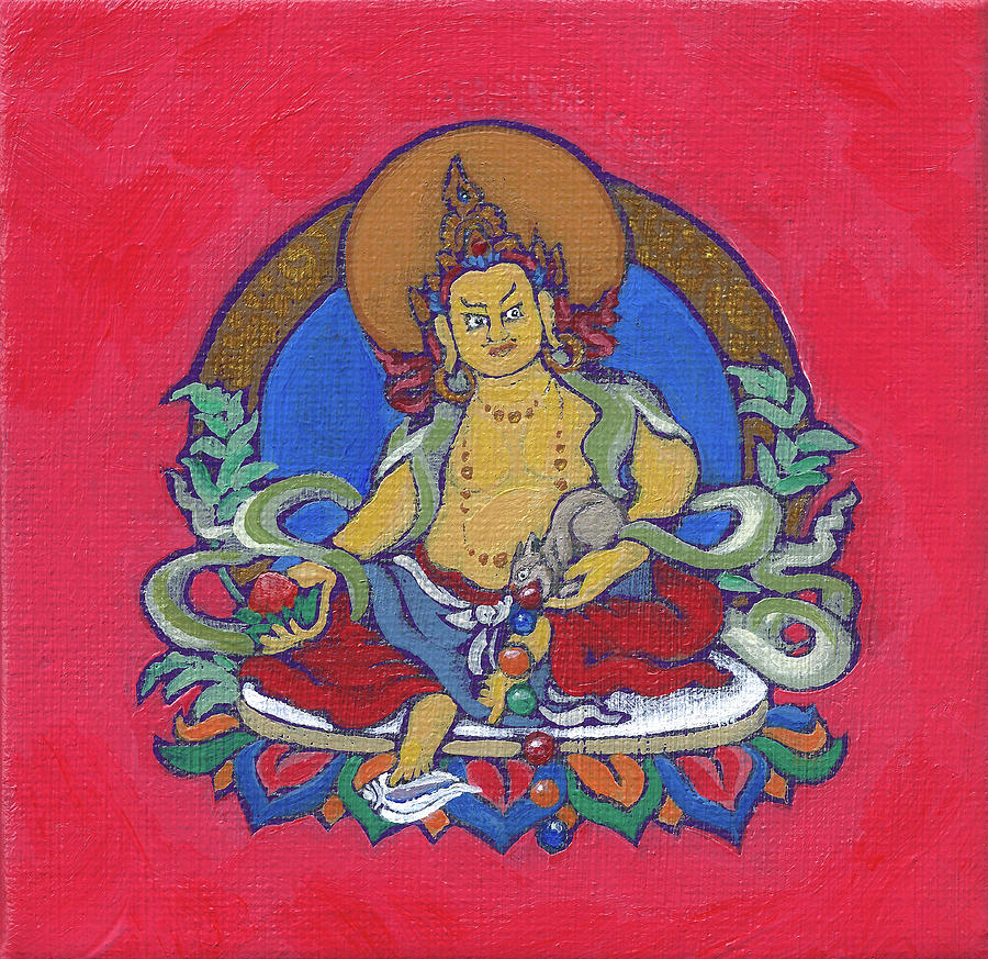 Jambhala Painting - Dzambala the Wealth Buddha by Jennifer Masters Jambhala Painting - Dzambala the Wealth Buddha by Jennifer Masters