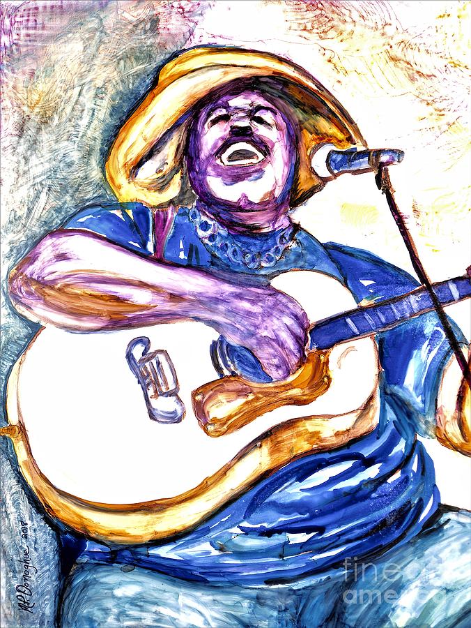 Music Painting - E J Mathews Cajun Blues Artist by Patty Donoghue