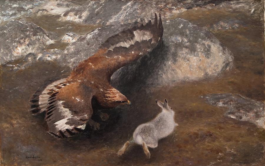 Eagle And Hare Painting by Bruno Liljefors Eagle And Hare Painting by Bruno Liljefors
