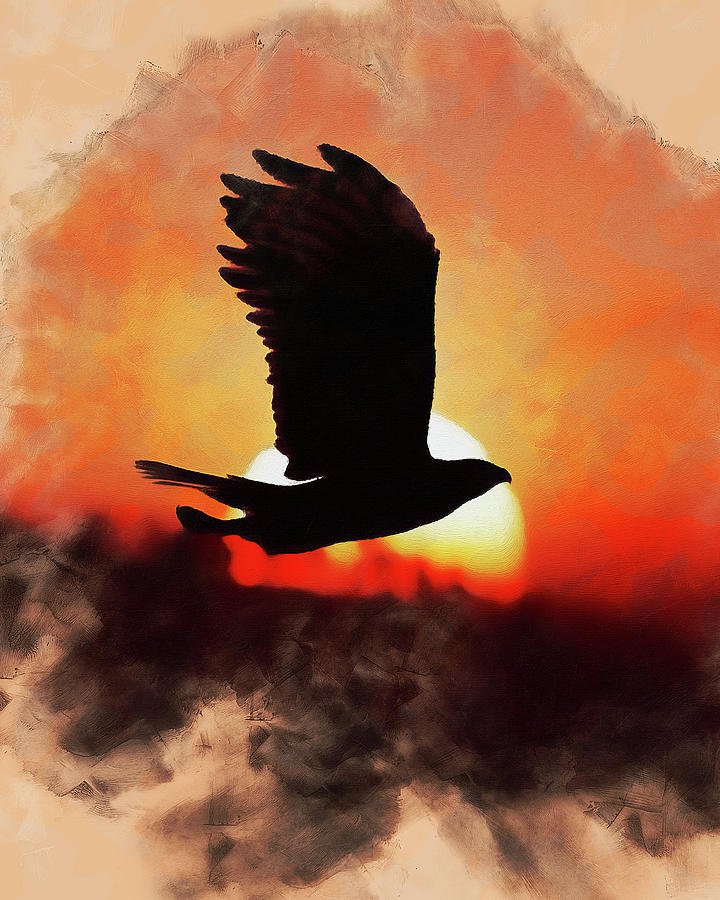 Eagle Fly - 02  Painting by AM FineArtPrints