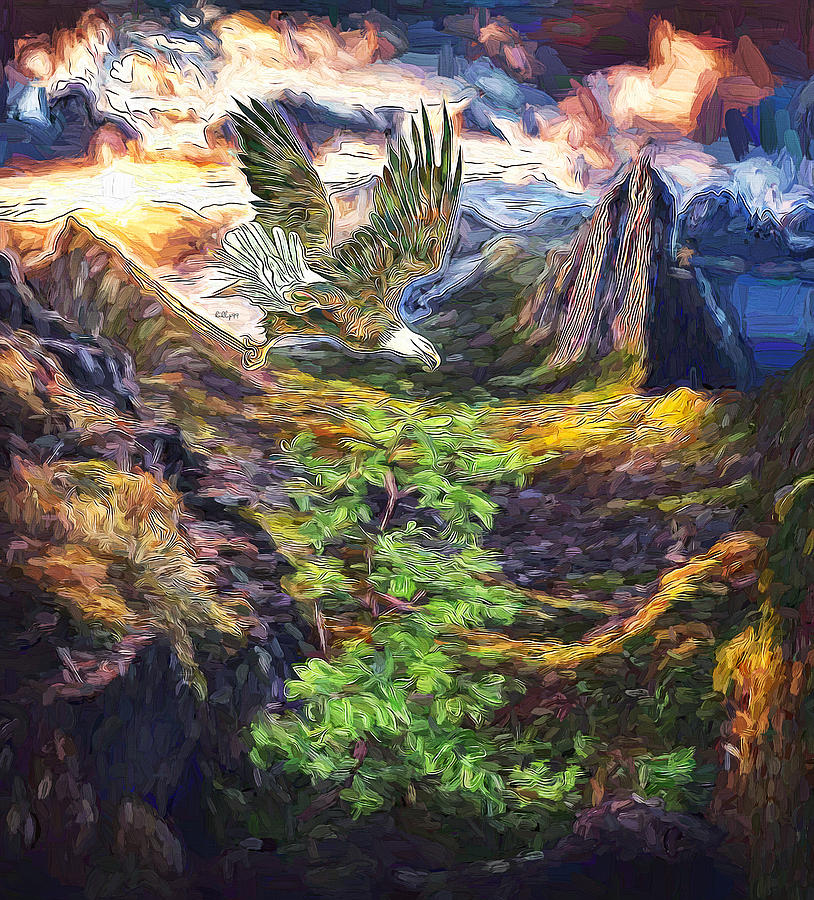 Eagle fly Painting by Nenad Vasic