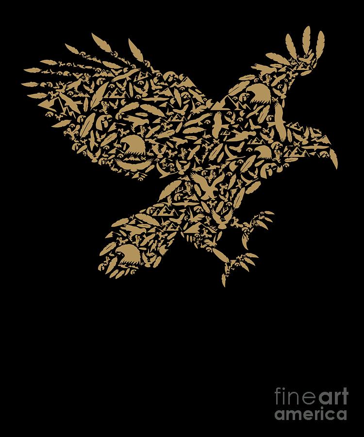Funny Quote Digital Art - Eagle Made Of Little Eagles Cool Gift  by Dusan Vrdelja