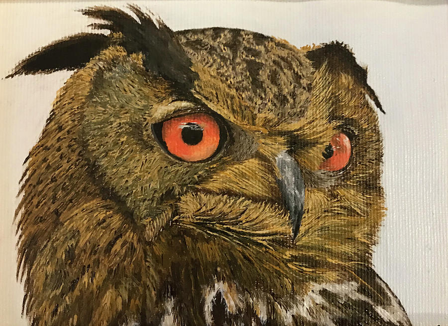 Eagle-owl Painting by Torio Toroi - Fine Art America