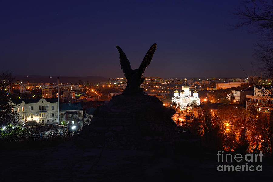 Eagle Sculpture Silhouette, Pyatigorsk Photograph by Alex Zababurin