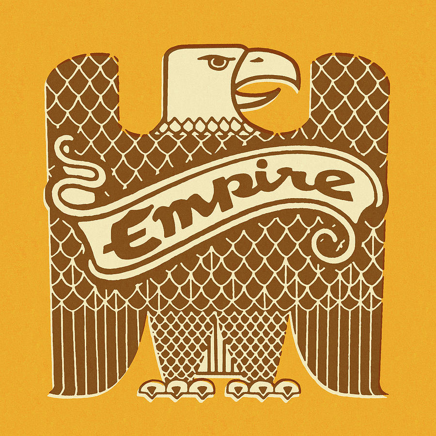 Eagle Drawing - Eagle With Empire Banner by CSA Images