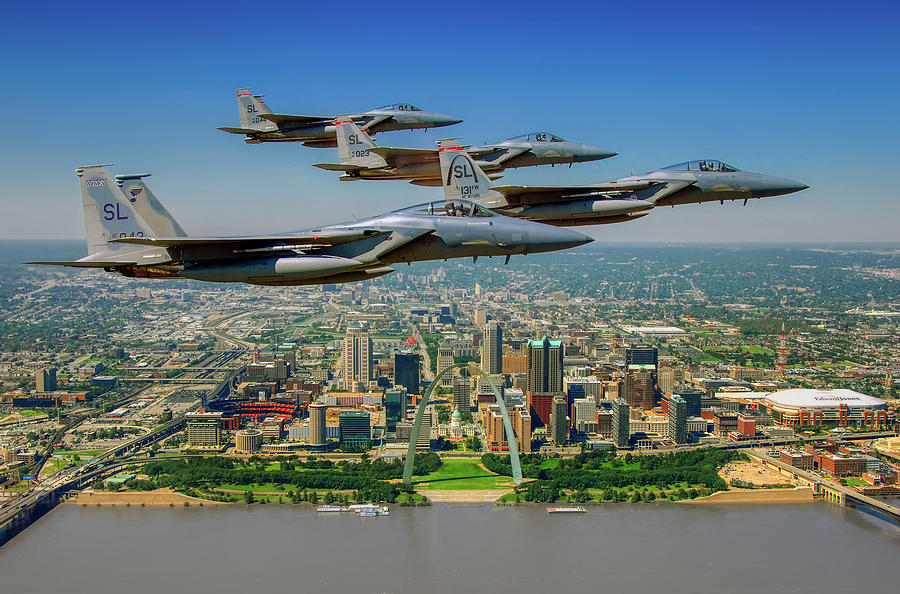 St. Louis Photograph - Eagles Over St. Louis by Mountain Dreams