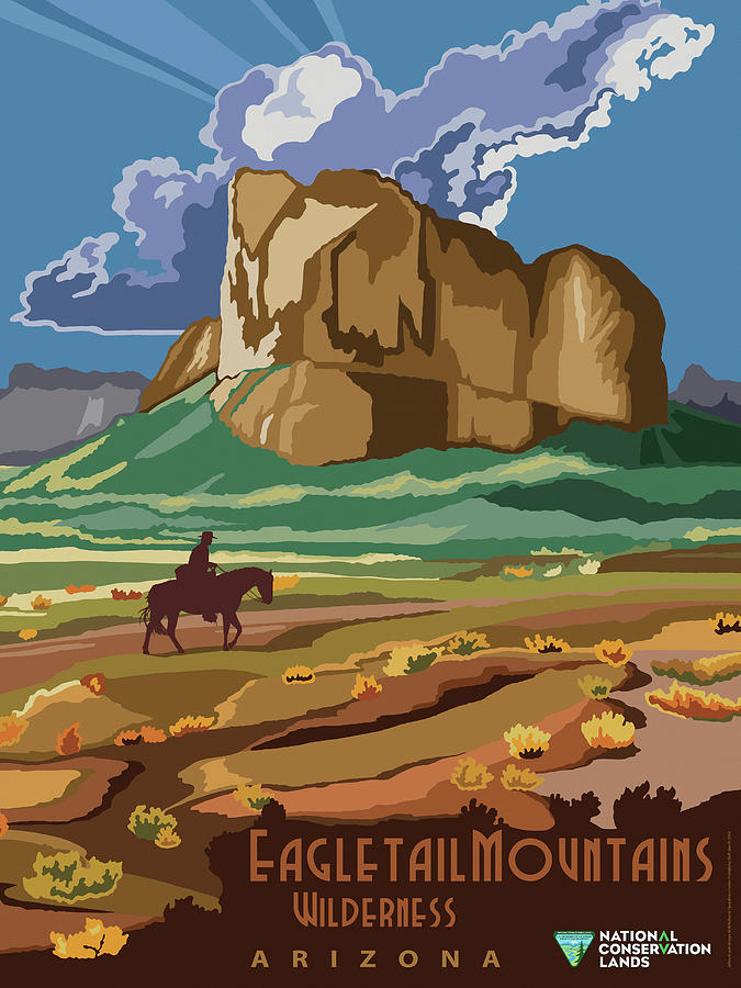 Eagletail Mountains Wilderness Painting by Bureau of Land Management