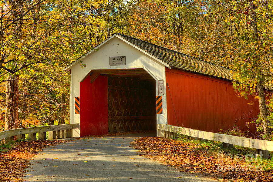 Eagleville Covered Bridge Photograph by Adam Jewell