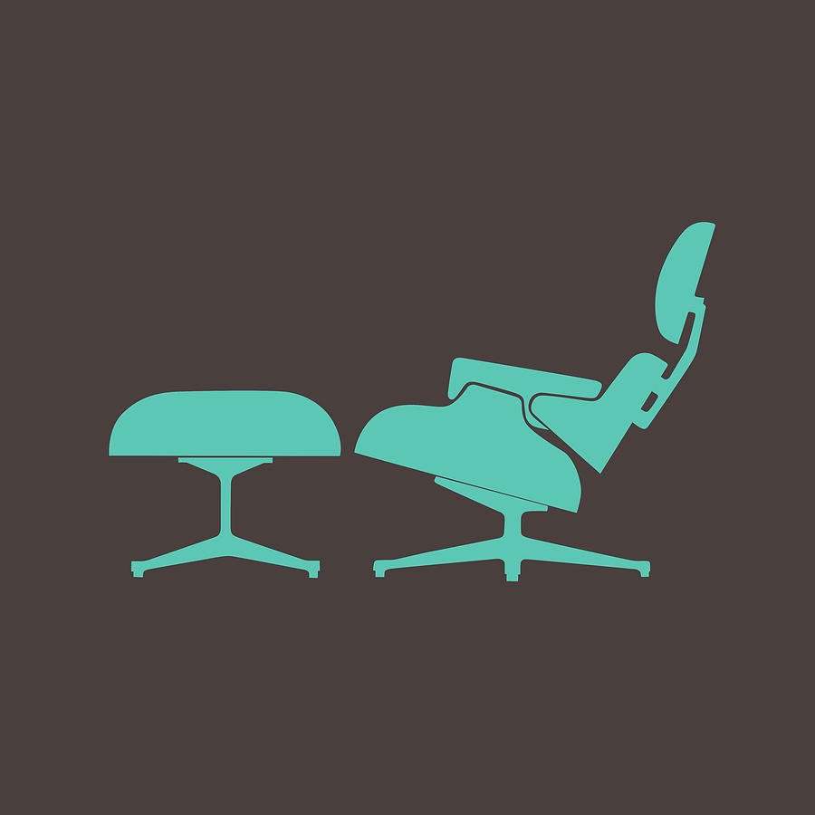 Eames Lounge Chair and Ottoman I Digital Art by Naxart Studio