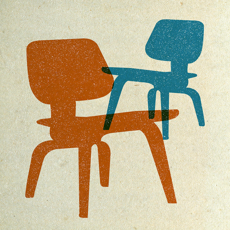 Eames Molded Plywood Chairs I Digital Art by Naxart Studio Eames Molded Plywood Chairs I Digital Art by Naxart Studio