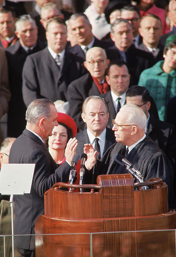 Lyndon Johnson Photograph - Earl Warren;Hubert H. Humphrey;Lyndon B. Johnson;Lady Bird Johnson by Robert Kelley