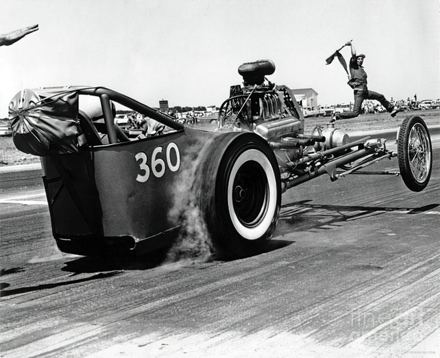 Early 1960s Dragster Leaving The Line Photograph by Retrographs