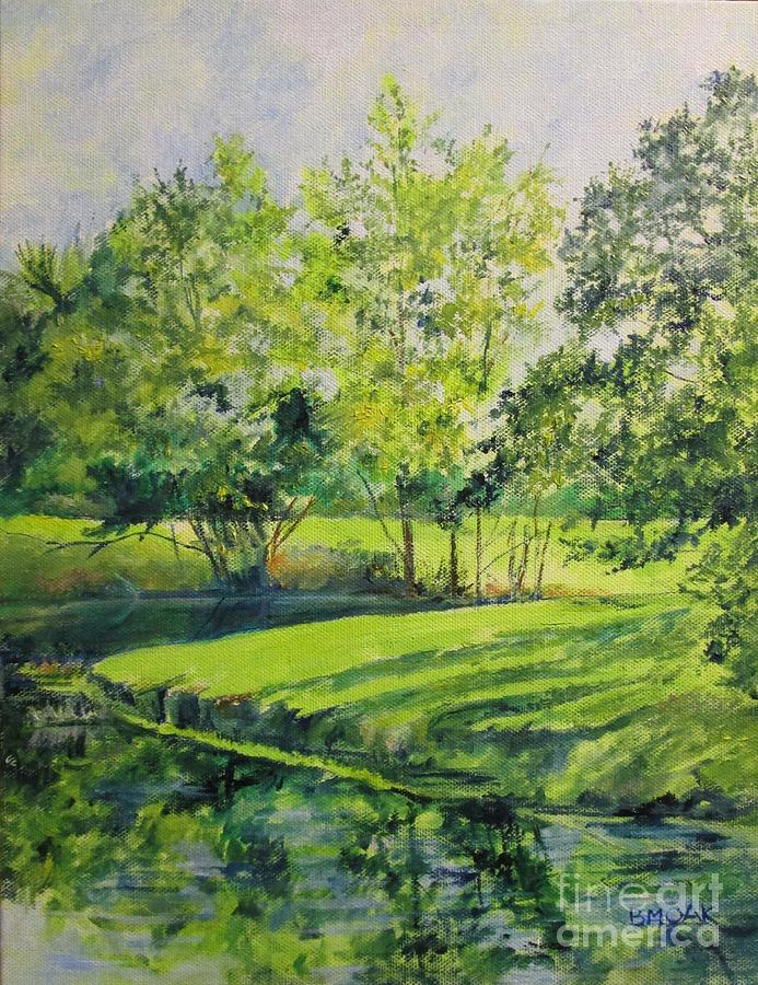 Early April Morning in Carrollwood Village Painting by Barbara Moak