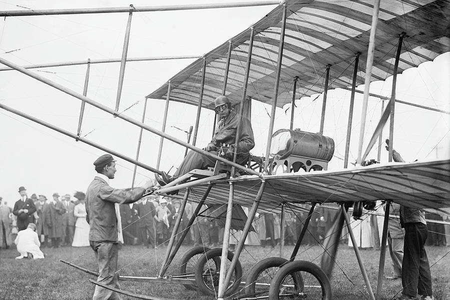 Early Bi Plane Painting by Unknown