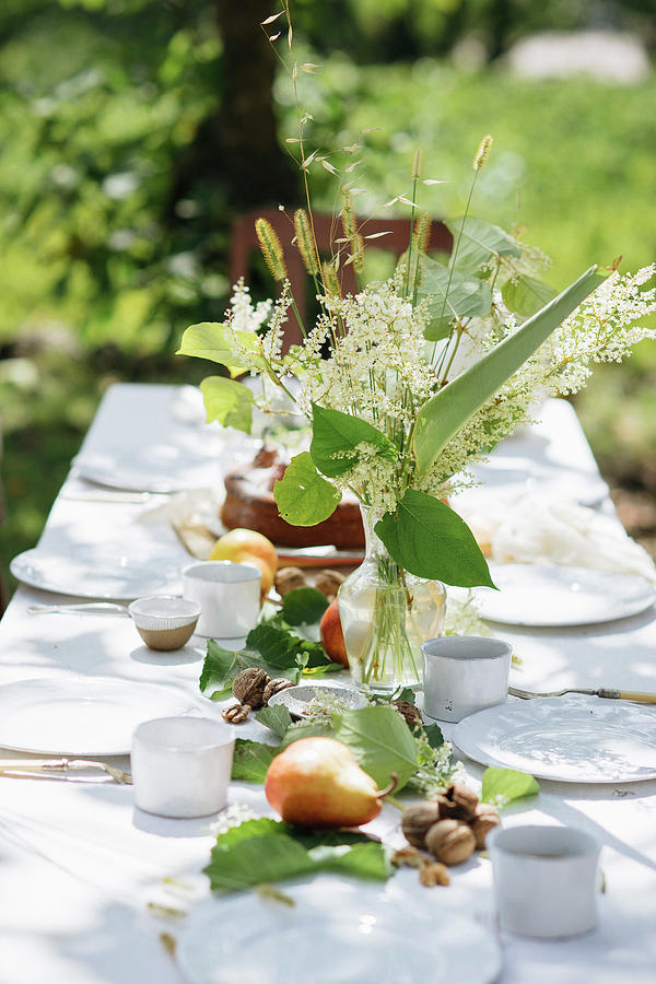 Early Fall Table Outside Photograph by Marielou Photography
