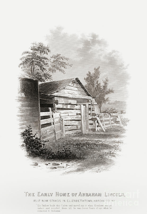 Early Home Of Abraham Lincoln At Knob Creek Farm Painting by John Chester Buttre