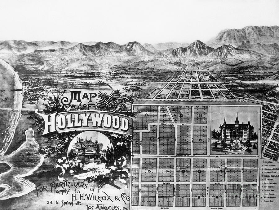 Early Map Of Holllywood Photograph by Bettmann