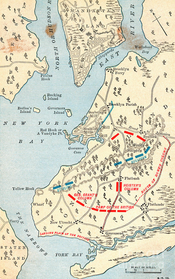 Early Map Of Long Island Showing Battle Photograph by Bettmann