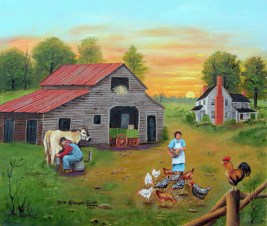 Barn Painting - Early Morning by Arie Reinhardt Taylor