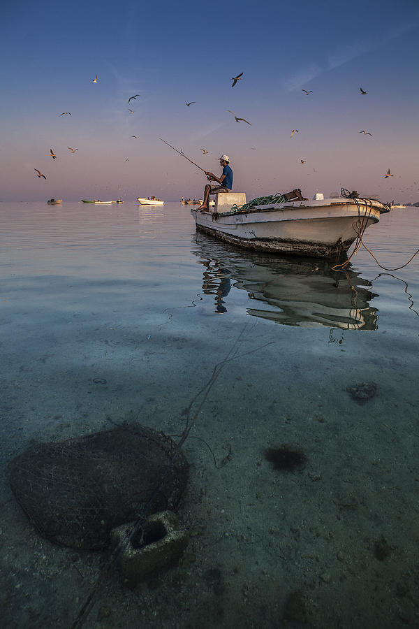 Boat Photograph - Early Morning Fishing by Zuhair Al Shammaa