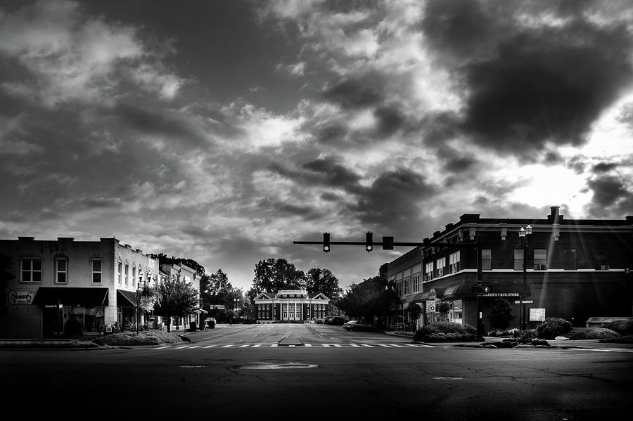 Early Morning In Murphy North Carolina In Black and White Photograph by Greg and Chrystal Mimbs