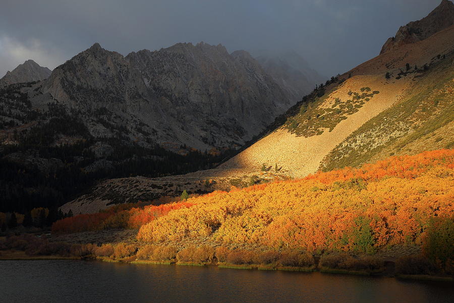 Early morning light during autumn at North Lake in Bishop Creek California. Photograph by Jetson Nguyen