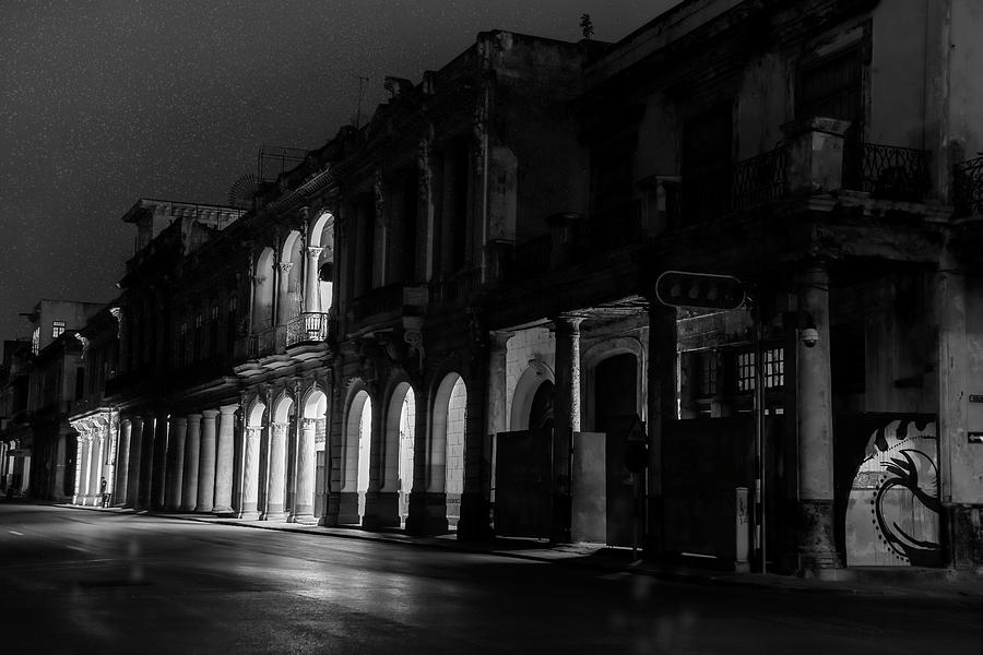 Early Morning Paseo Del Prado Havana Cuba Bw II Photograph by Joan Carroll